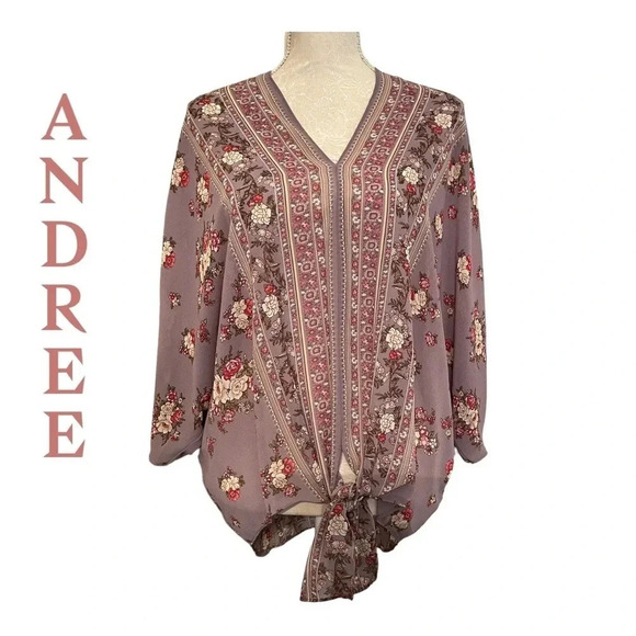 Urban‎ Outfitters Andrée Floral sheer Blouse, Size S - Picture 1 of 10